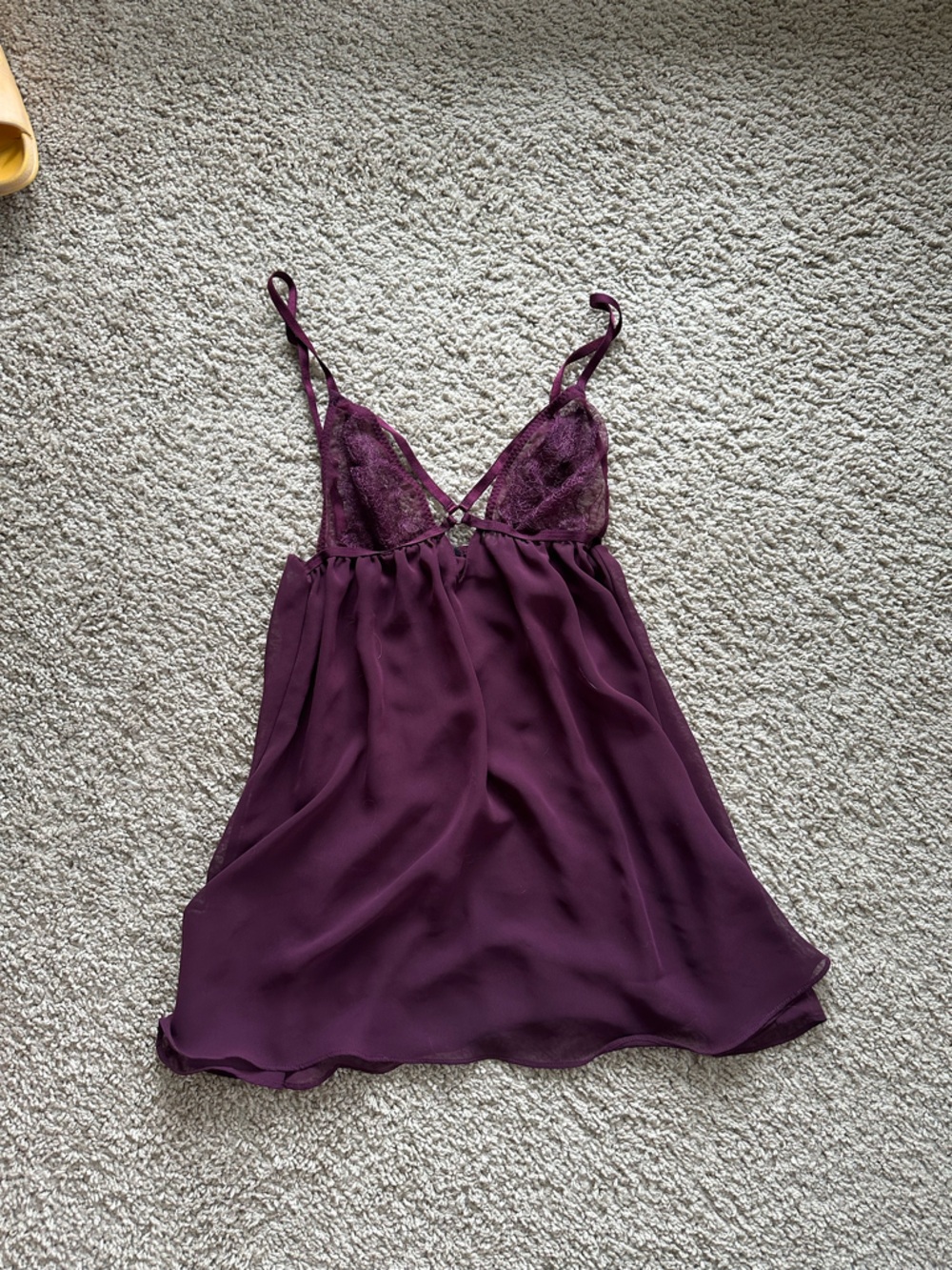 Silky Plum Lace Chemise Slip
